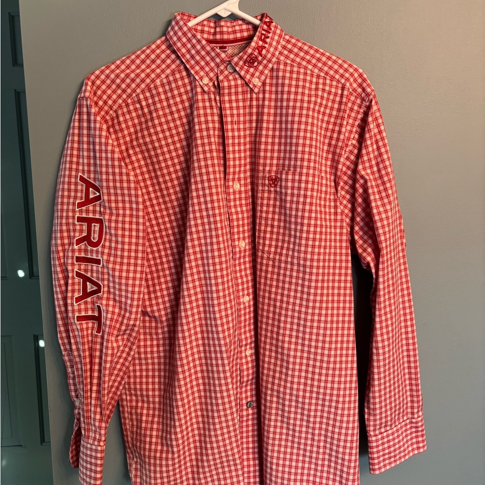 Ariat Men's Red Plaid Button Down Shirt